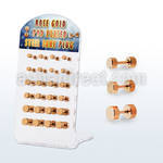 dacb210 display w 24 pcs of rose gold steel fake plug no o ring