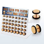 dacb215 display w 40 pcs of rose gold steel fake plug w o ring