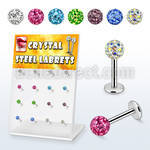 dacb39 board of 316l labret with ferido crystal ball