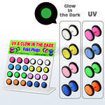 dacb42 board of glow in the dark acrylic uv fake plug w o ring