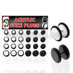 dacb49 board of black white acrylic fake plug w o ring