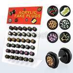 dacb59 board of black acrylic fake plug w resin o ring