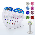 dacb66 board of 316l steel labret w ferido crystal ball
