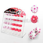 dacb76b board of acrylic fake plug with pink white multi star