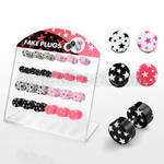 dacb76c board of 24 pcs acrylic fake plug w assorted multi star