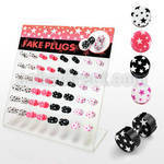 dacb77 board of 48 pcs acrylic fake plug w assorted multi star