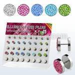 dacb82 board of 6 10mm ball 316l fake plug w flat back