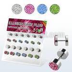 dacb83 board of 6 8mm ball 316l fake plug w flat back