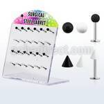dacb96 board of 316l labret with 3mm b w ball cone