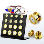dapg100r 316l steel bullet plugs w center russian engraving