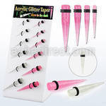 dapg175 board of glitter taper on day glow taper at night