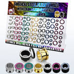 dapg181 board w 84 pcs. ferido glued crystal steel flesh tunnels