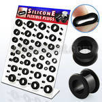 dapg21 display board of 72 pcs black silicone flesh tunnels