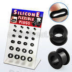 dapg24 display board of 24 pcs black silicone flesh tunnel
