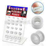 dapg25 board of 24 pcs of 4 12mm white silicone flesh tunnel
