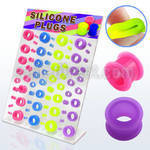 dapg33 display board of neon colored silicone flesh tunnel
