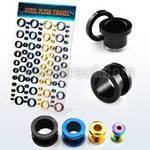 dapg53 board of pvd plated 316l steel screw fit flesh tunnel
