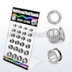 dapg64a board of 316l flesh tunnel w ferido clear ball