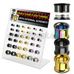 dapg77 board of 6 12mm pvd 316l dual flesh tunnel w screwfit