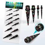 dapg78 board of star printed acrylic tapers with rubber o ring