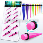 dapg82 board of solid colored acrylic tapers with rubber o ring