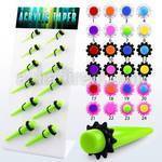 dapg83 board of acrylic tapers with fancy rubber o ring