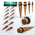 dapg84 board of tiger fur printed acrylic tapers with o ring