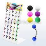 dbjmx10 316l steel eyebrow banana with solid colored 3mm ball