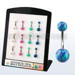 dbn2opg display w steel belly bananas w 5mm 8mm opal balls
