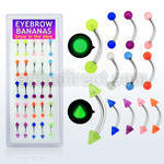 dbnegl 316l steel eyebrow banana with glow ball cone