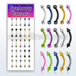 dbnem11 anodized 316l steel eyebrow banana w 3mm ball cone