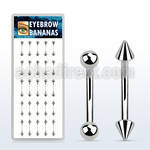 dbnem8 box of 316l steel eyebrow banana with balls or cones