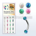 dbneop box w steel eyebrow bananas w 3mm synthetic opal balls