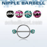 dfrnpe5 316l steel nipple shield w 2 5mm multi crystal balls