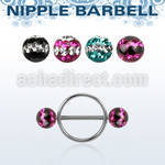 dfrnpe6 316l steel nipple shield w 2 6mm multi crystal balls