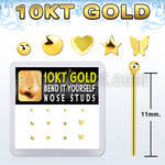 dgiys16 box w 10kt gold bend it nose screws w special shape cz