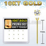 dgiys20 box w 10kt gold bend it nose studs w 1.5mm prong set czs