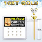 dgiys3 box w 10kt gold bend it nose studs w 3mm heart cz 