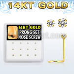 dgsc11 box w 14kt gold nose screws w 1 5 2 mm round cz tops