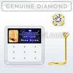dgsc15 box w 14kt gold nose screws w 1 5 real prong set diamond
