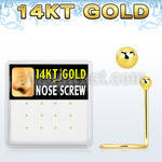 dgsc1 14kt gold nose screw with 1 5mm ball shaped top