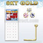 dgsz9m 9kt gold nose screw with 1 5mm colored prong cz stone
