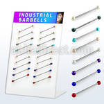 dind12 316l industrial barbell with a 5mm faux pearl ball
