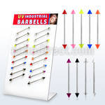 dind17 316l steel industrial barbell with a 5mm acrylic uv cone
