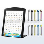 display w 120  anodized steel nose bone 2mm ball & cone