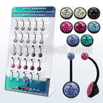 display w 25 bio flex banana w 9mm ball w ferido crystals