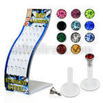 dlbijy clear bioflex labret with 2 5mm flat crystal head