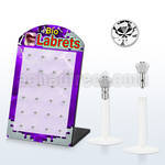 dljy1 clear bioflex labret w push in 2 5mm flat crystal head