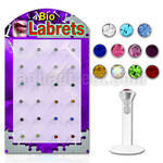 dljy2 clear bioflex labret w push in 2 5mm flat crystal head