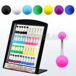 dmbna4 box of 316l steel belly piercings w acrylic color balls